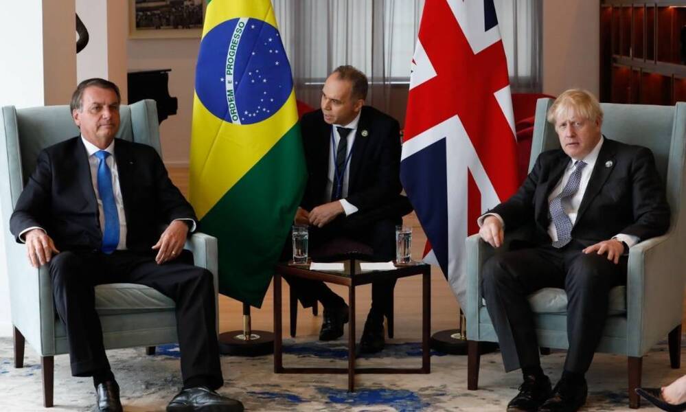 Bolsonaro fez o primeiro encontro bilateral com o primeiro-ministro do Reino Unido, Boris Johnson
